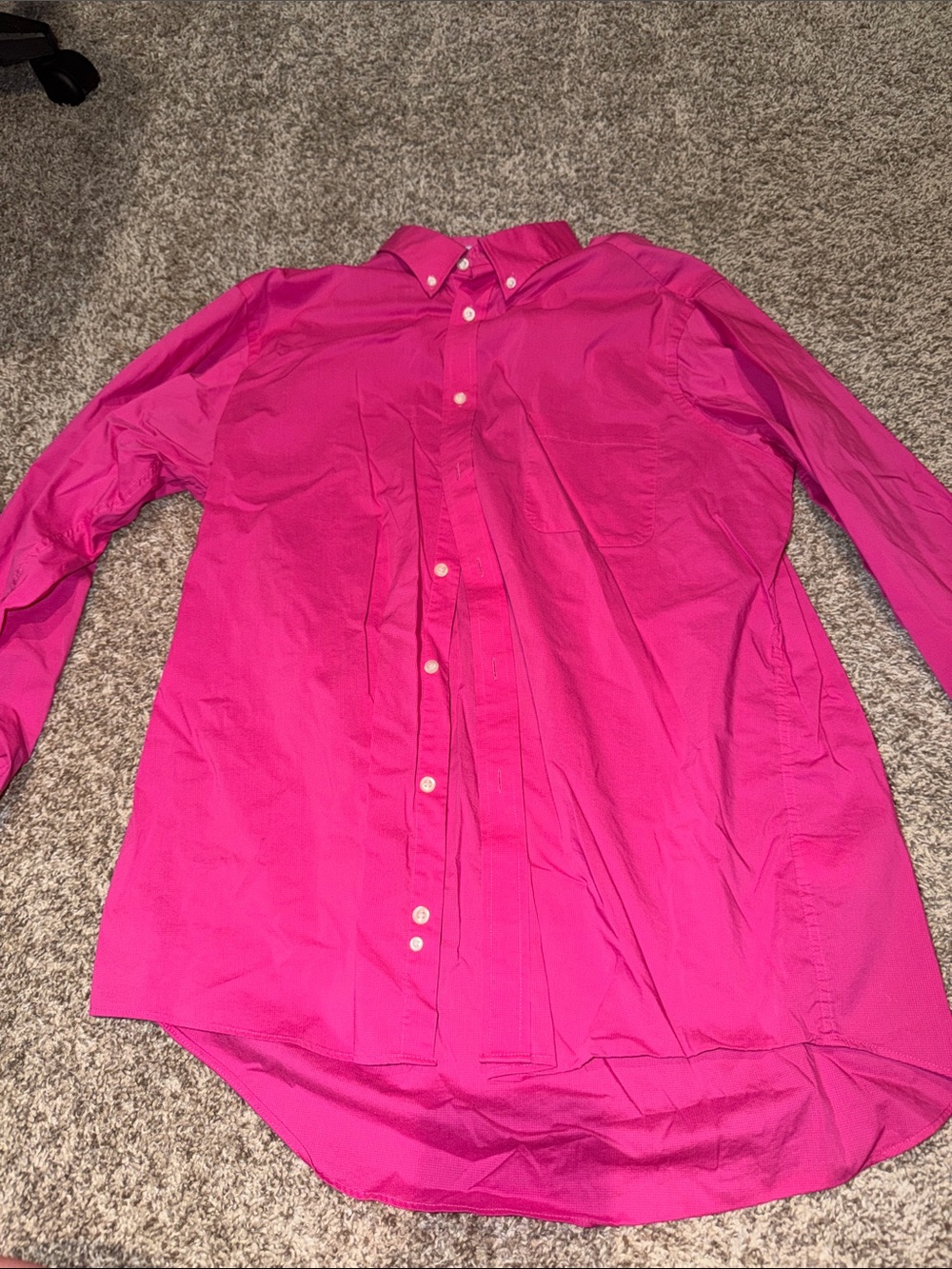 Izod Men's Button-Down Dress Shirt in Bright Fuchsia